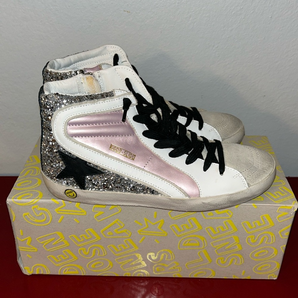 Golden Goose Slide Double Quarter Zip Hightop size 36